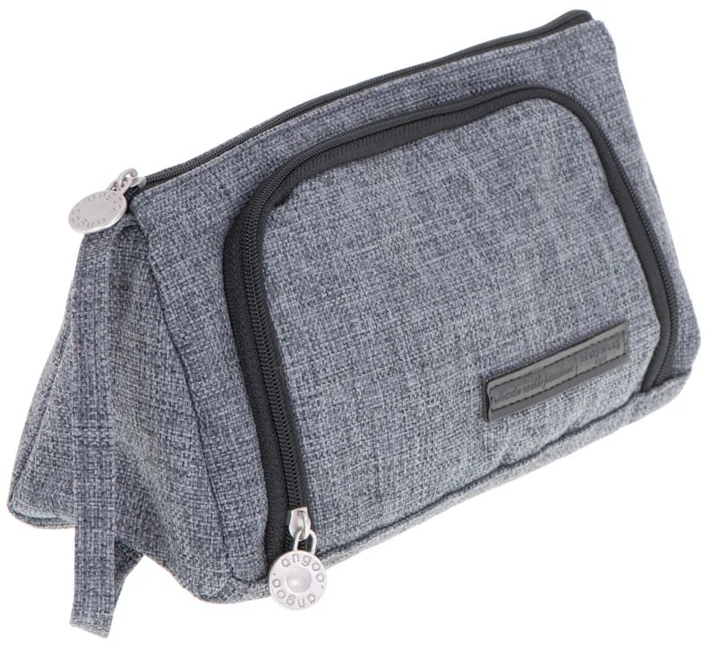 KIK Školský peračník s dvojitým vreckom vanity case sivý