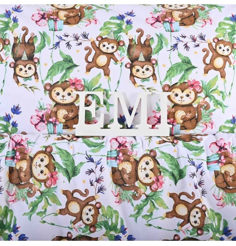 Obliečky detské bavlnené Opice EMI, Detský set 90x130 + 45x65