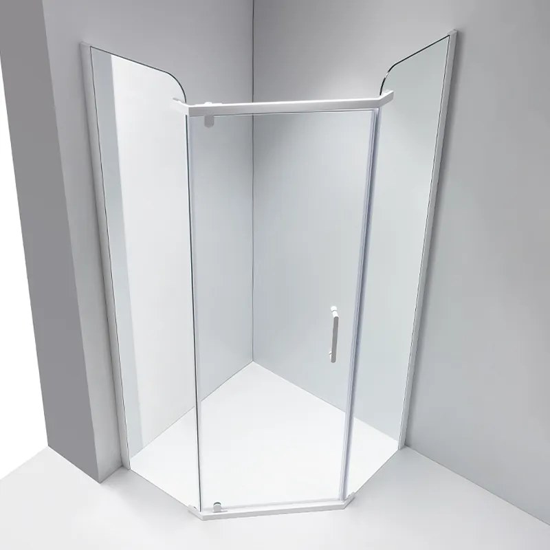 BPS-koupelny Päťuholníkový sprchový kút KZ91A WH 80x80 biela/transparent - bez vaničky