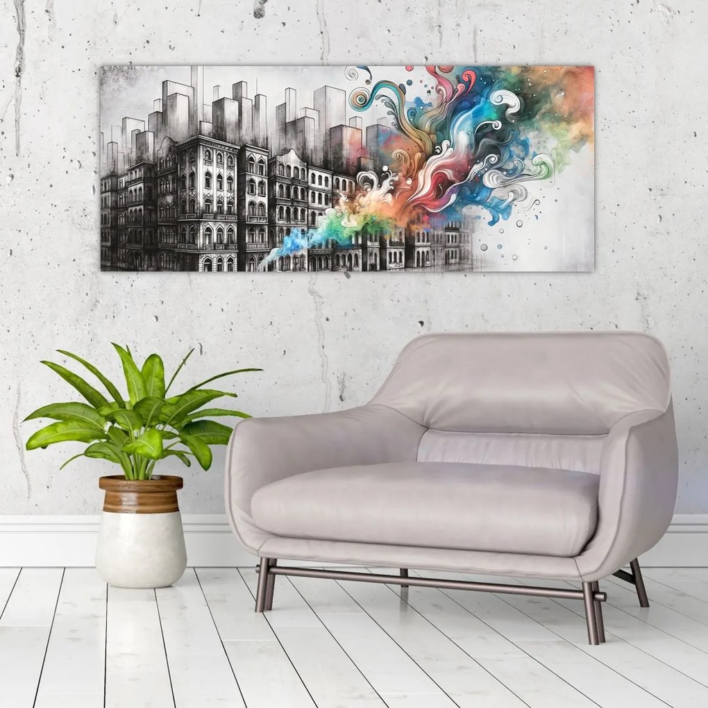 Obraz - Priemyselný život (120x50 cm)
