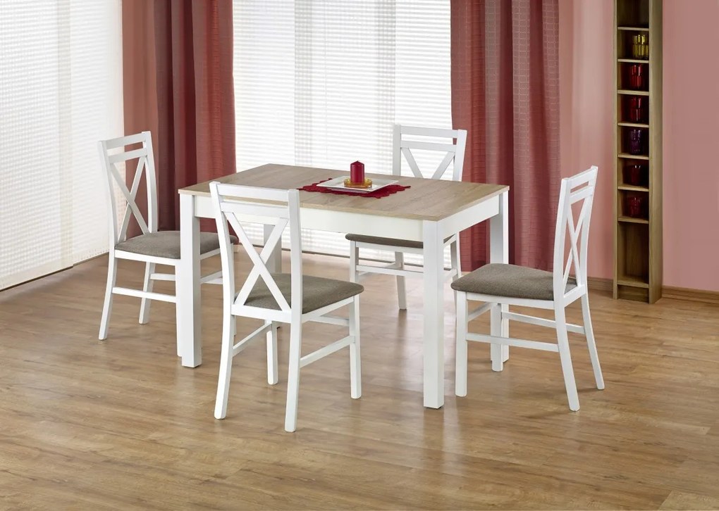 Jedálenský rozťahovací stôl Maurycy 118/158 cm dub sonoma/biela
