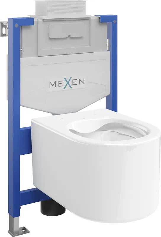 Mexen Sofia podomietkový WC set rám Fenix XS-U s WC misou, biely lesk - 6853354XX00