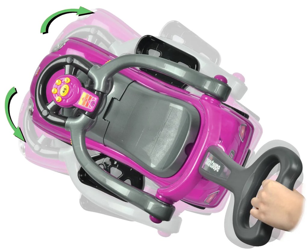 WELLHOX Detské odrážadlo s rukoväťou 3v1 - magenta