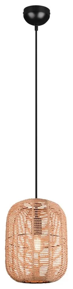 Svetlohnedé závesné svietidlo s textilným tienidlom ø 25 cm Runa – Trio