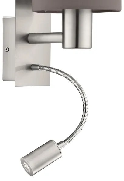 Eglo 96481 - LED Flexibilné svietidlo PASTERI 1xE27/40W+LED/3,8W šedá