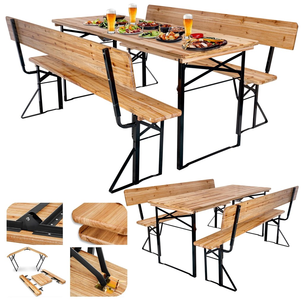 Súprava záhradného nábytku PORTER z masívu hnedá