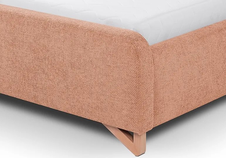 Posteľ Flamingo 180x200 cm, marhuľová štruktúrovaná tkanina