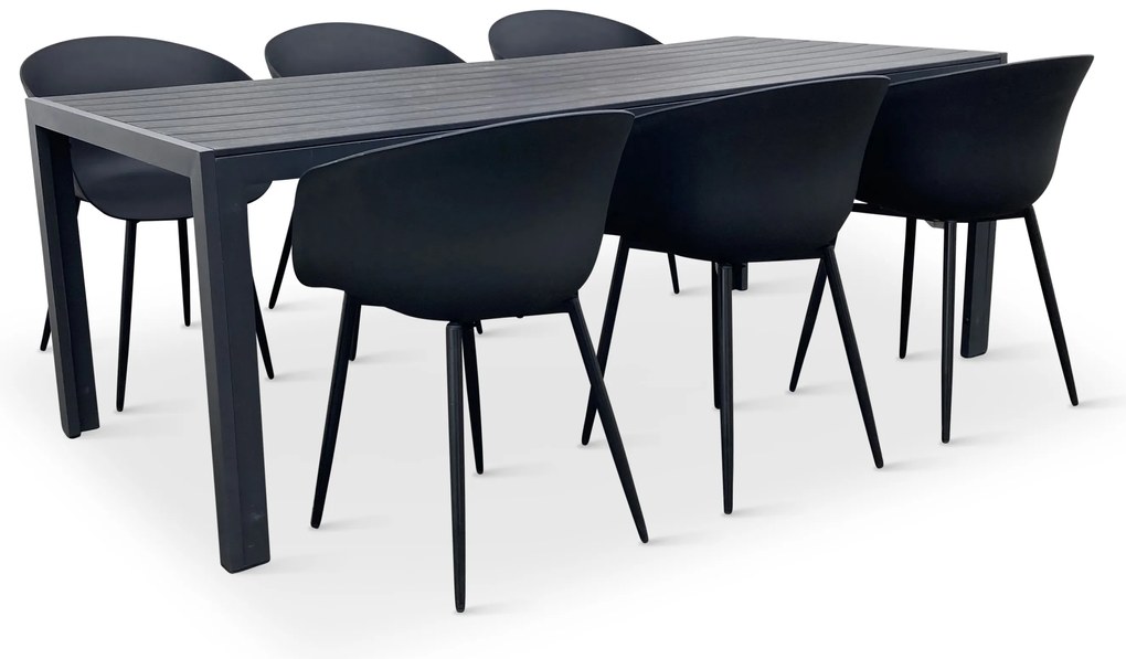 Noela Záhradný jedálenský set Viking XL 190cm + 6x stolička Rikke