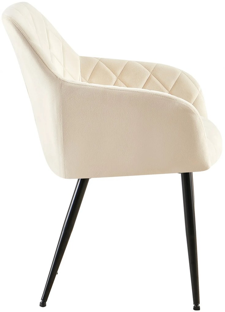 Jedálenská stolička Monett - zamat, B čierny rám - Krémová