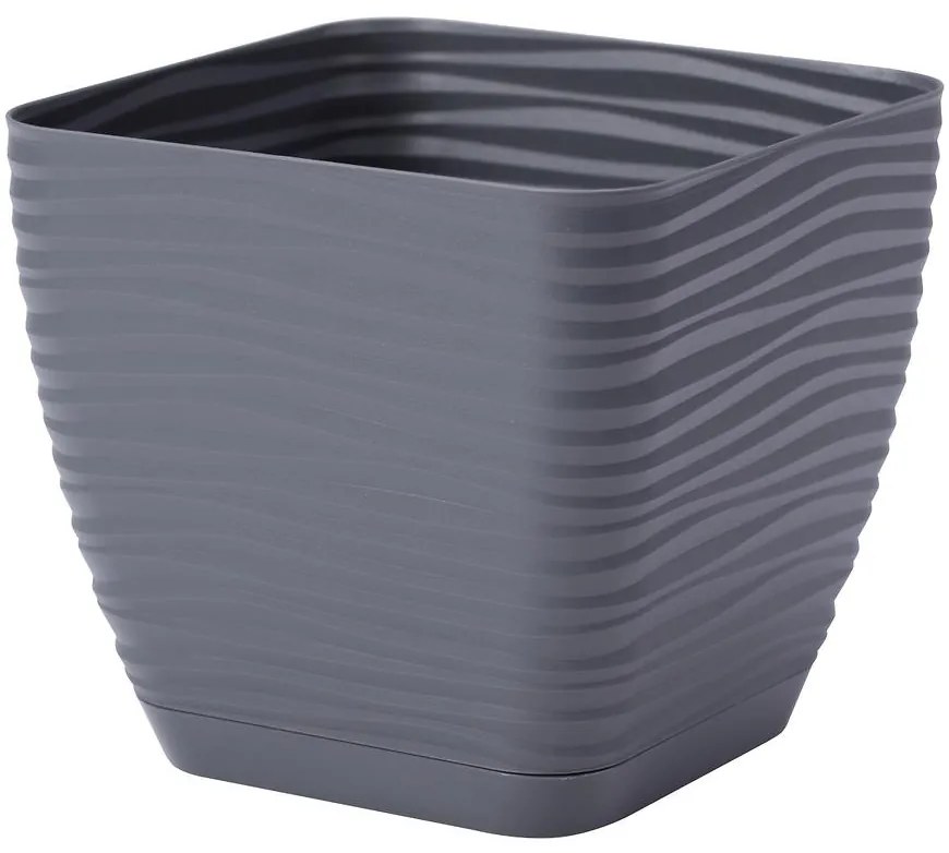 Sahara Petit štvorec s podstavcom 17 cm antracit