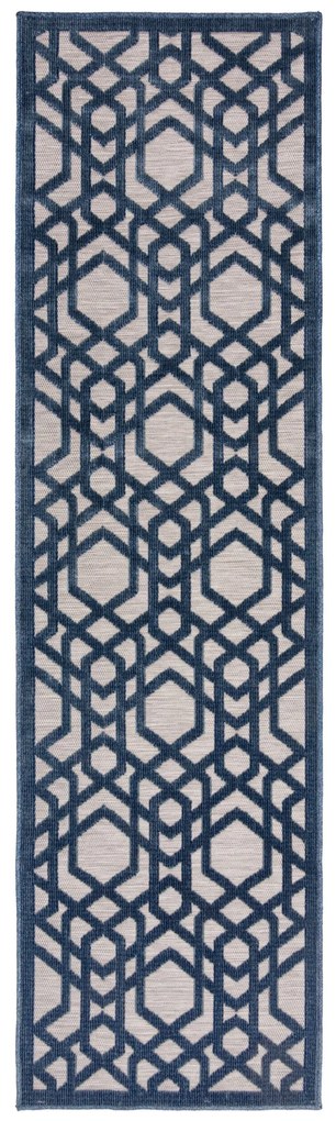 Behúň Piatto Oro Blue – na von aj na doma, 66x230, modrá, chodba / predsieň, Flair Rugs