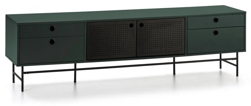 Čierno-zelený televízny stolík Teulat Punto