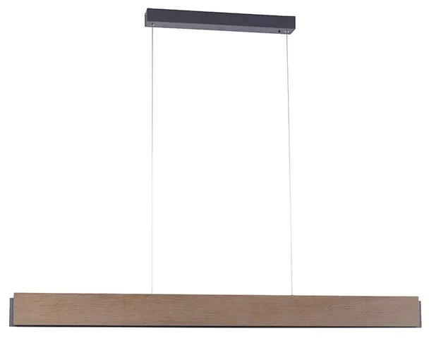 Závesné svietidlo hnedé 121 cm vrátane LED s diaľkovým ovládaním - Ajdin