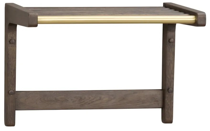 Tmavo hnedý nástenný vešiak z dubového dreva Inverness - Rowico