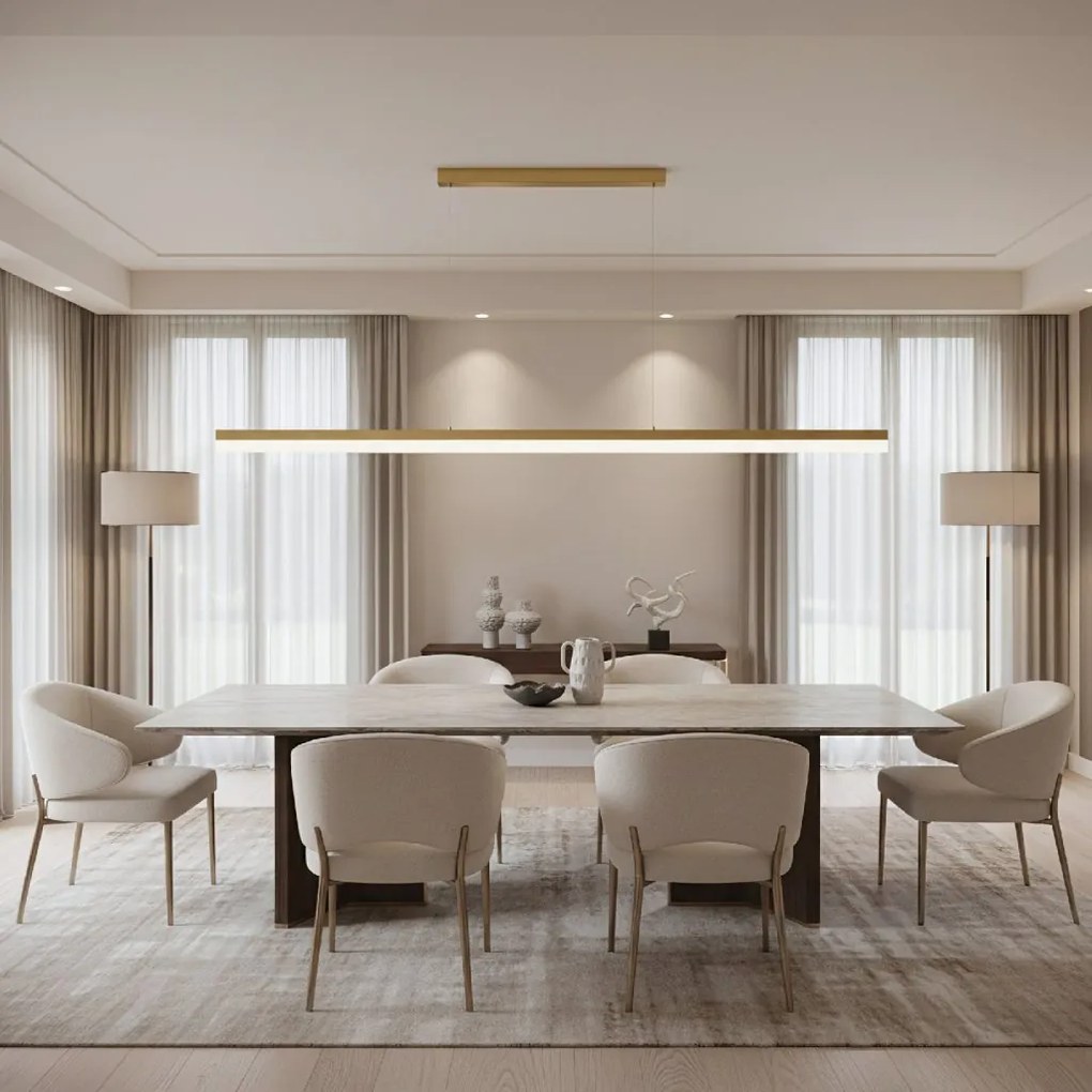 Toolight Toolight, LED stropné svietidlo 200cm, 48W, 4000K, APP1697-CP, zlatá matná, OSW-07893