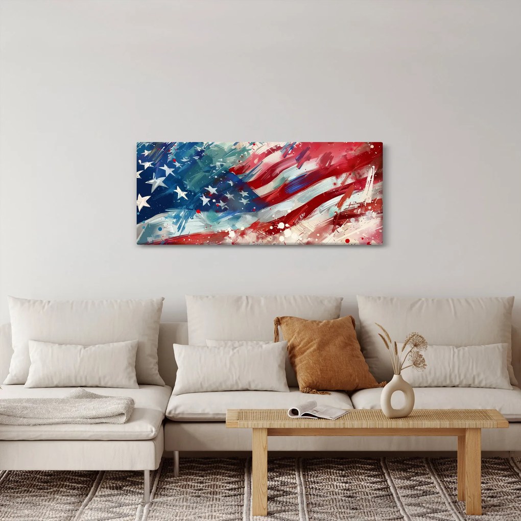 Obraz - Vlajka USA (120x50 cm)