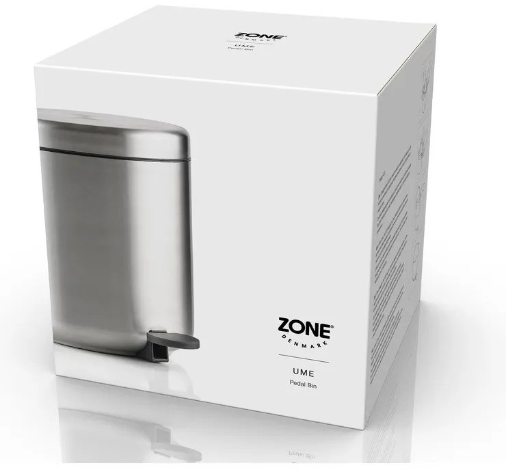 Nášľapný odpadkový kôš z nehrdzavejúcej ocele v matne striebornej farbe 4 l Ume – Zone