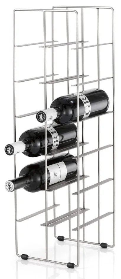 Stojan na víno v striebornej farbe, 12 fliaš