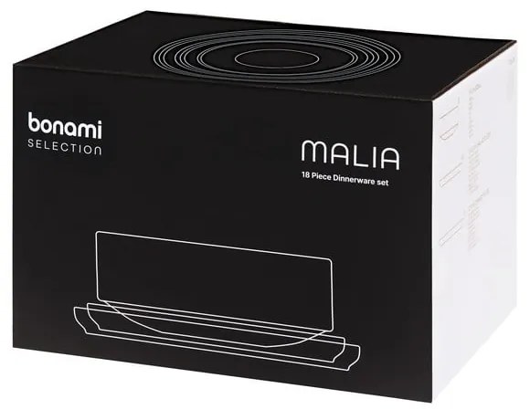 18-dielna súprava sivého kameninového riadu Bonami selection Malia