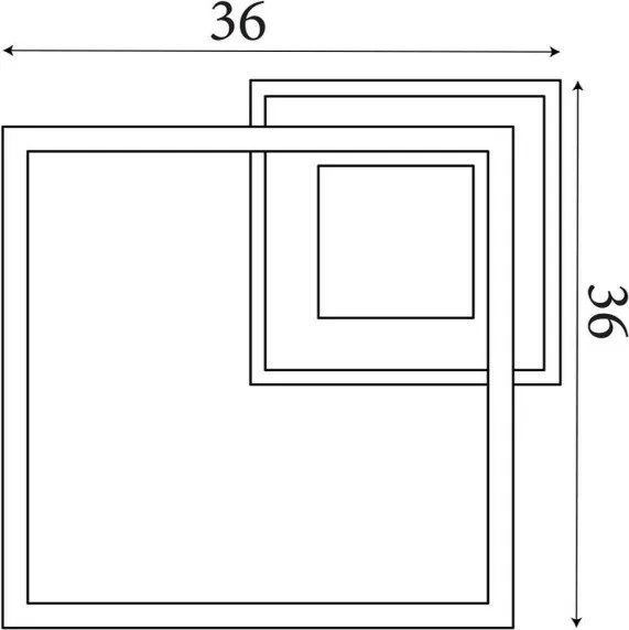 Searchlight 44250BK - LED stmievateľné stropné svietidlo QUADRATE LED/24W/230V 36x36 cm