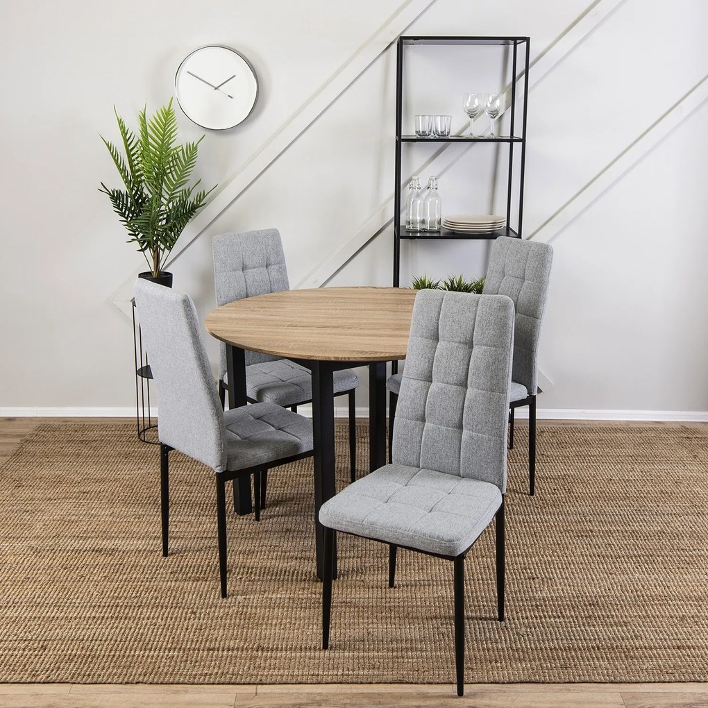 Čalouněná jídelní židle Tex šedá/černá