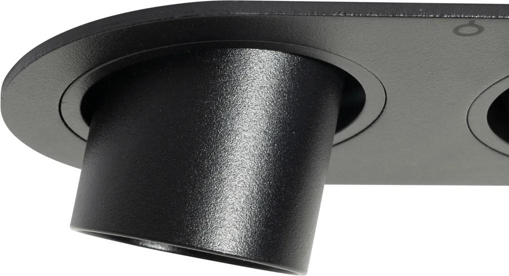 Sada 6 zapustených bodových svetiel čierna GU10 35 mm naklápateľné 2-svetlá - Installa