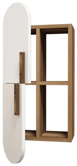 Nástenná skrinka ROSE 80x35 cm biela/hnedá