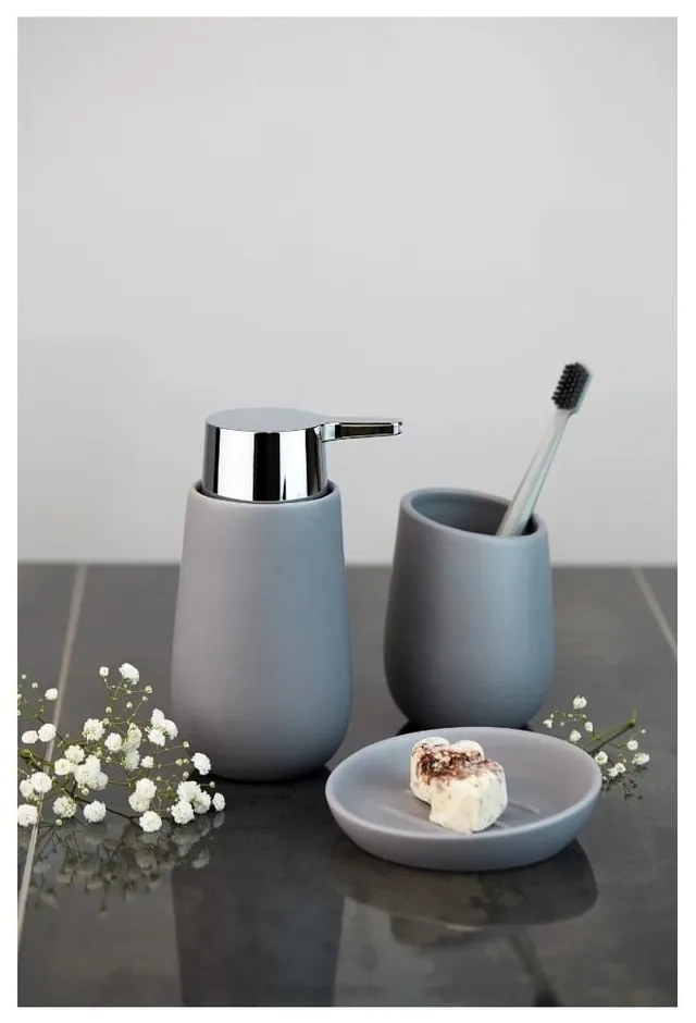 Sivý keramický téglik na kefky Wenko Badi