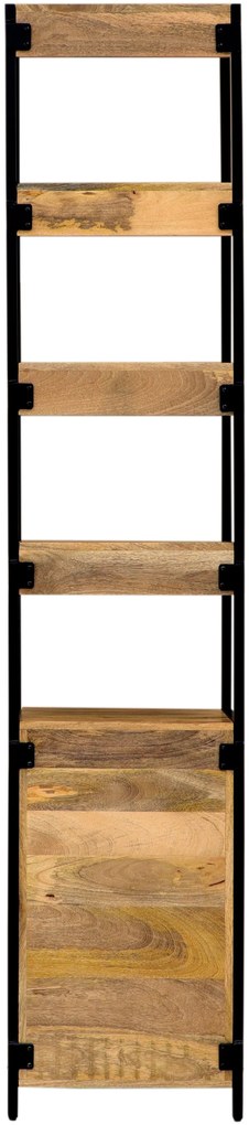 furniture-nabytek.cz - Police masiv 45x213x35 s kovem a dřevem mango
