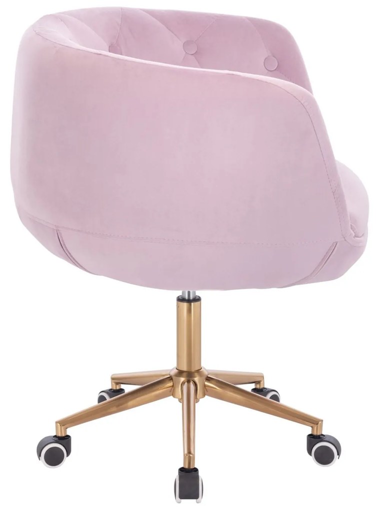 LuxuryForm DESIGN Kreslo MONTANA VELUR na zlatej podstave s kolieskami - levanduľa