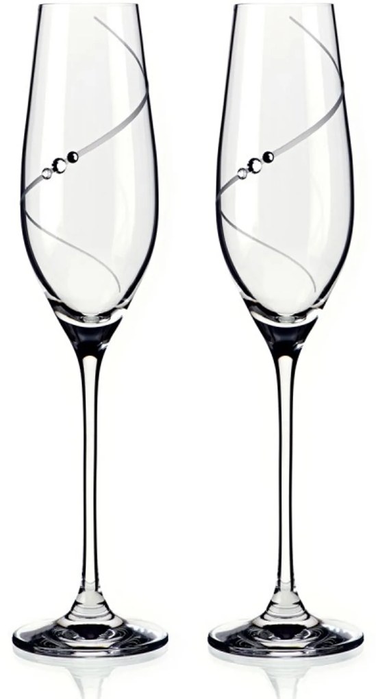 Diamante poháre na šampanské Silhouette City s kamienkami Swarovski 210 ml 2KS