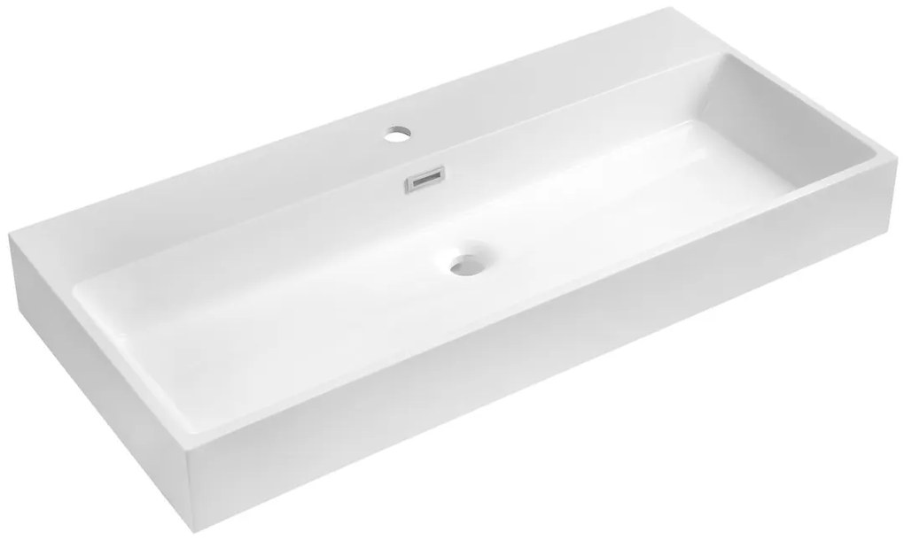 Sapho Sapho, AQUATIC umývadlo, liaty mramor, 100x46cm, biela, AT100