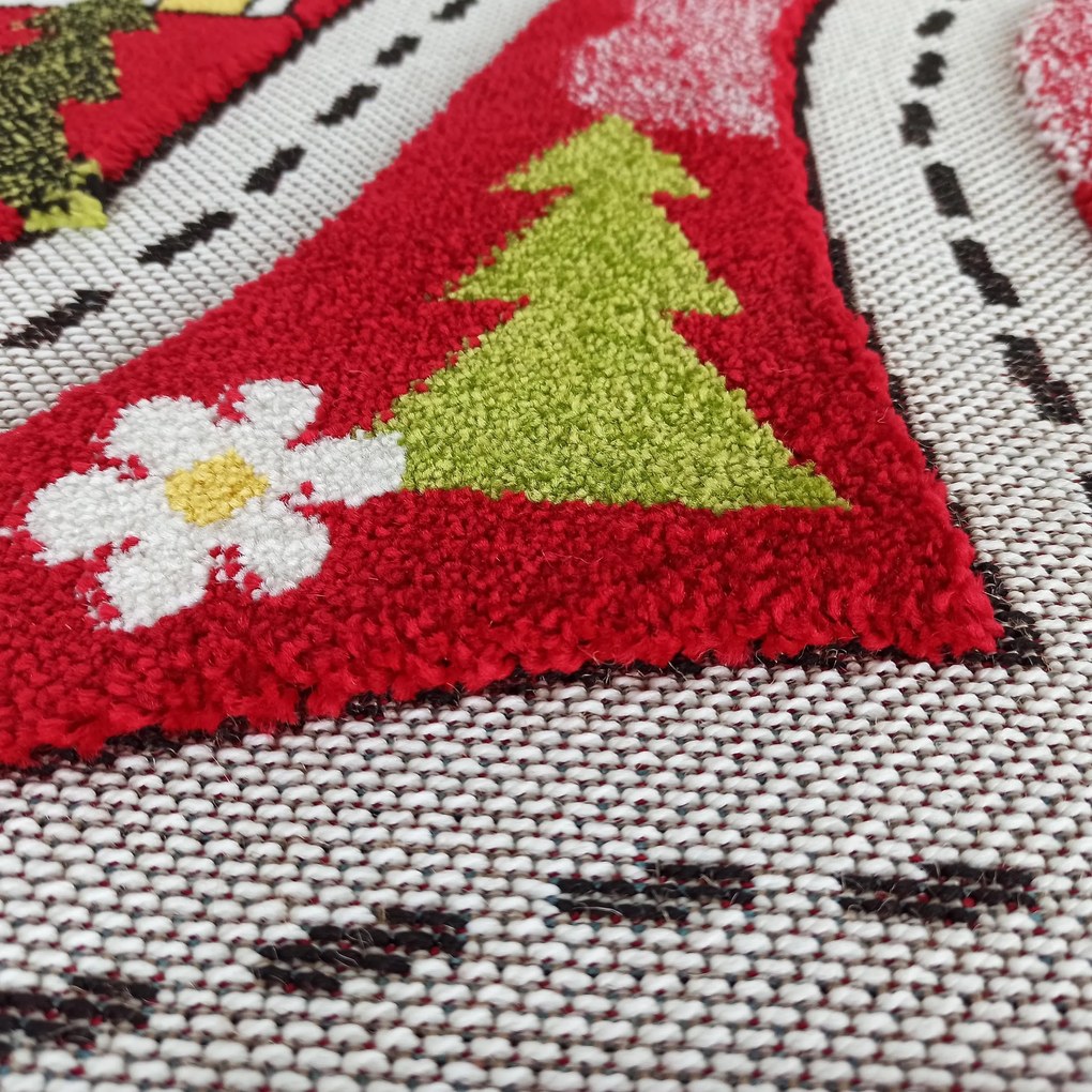 DY Farebný detský koberec 02 červený Rozmer: 400x500 cm