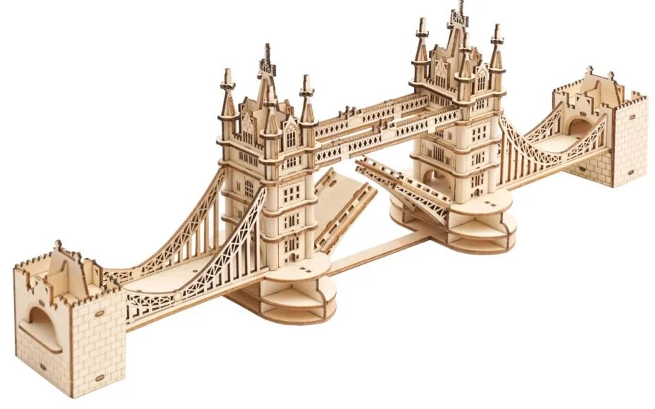 Robotime Rolife Svietiaci 3D drevené puzzle Tower Bridge 113 ks