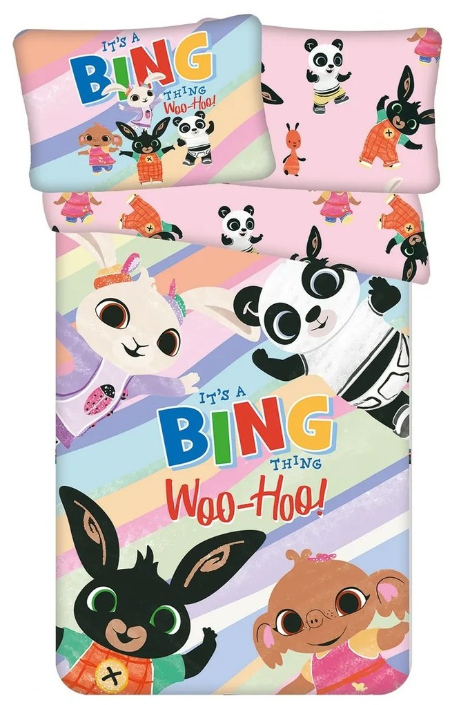 Jerry Fabrics Detské bavlnené obliečky do postieľky Zajačik Bing It´s a thing, 100 x 135 cm, 40 x 60 cm