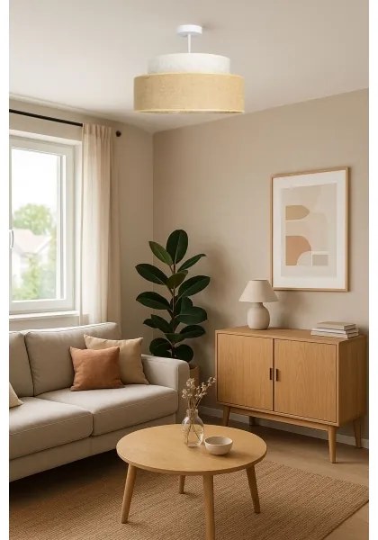 Prisadený luster BOHO 1xE27/60W/230V pr. 40 cm krémová/béžová