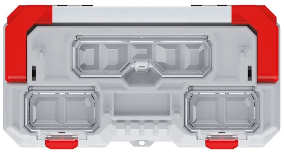 Kufor na náradie s kovovým držadlom 55,4 × 28,6 × 27,6 cm, sivá