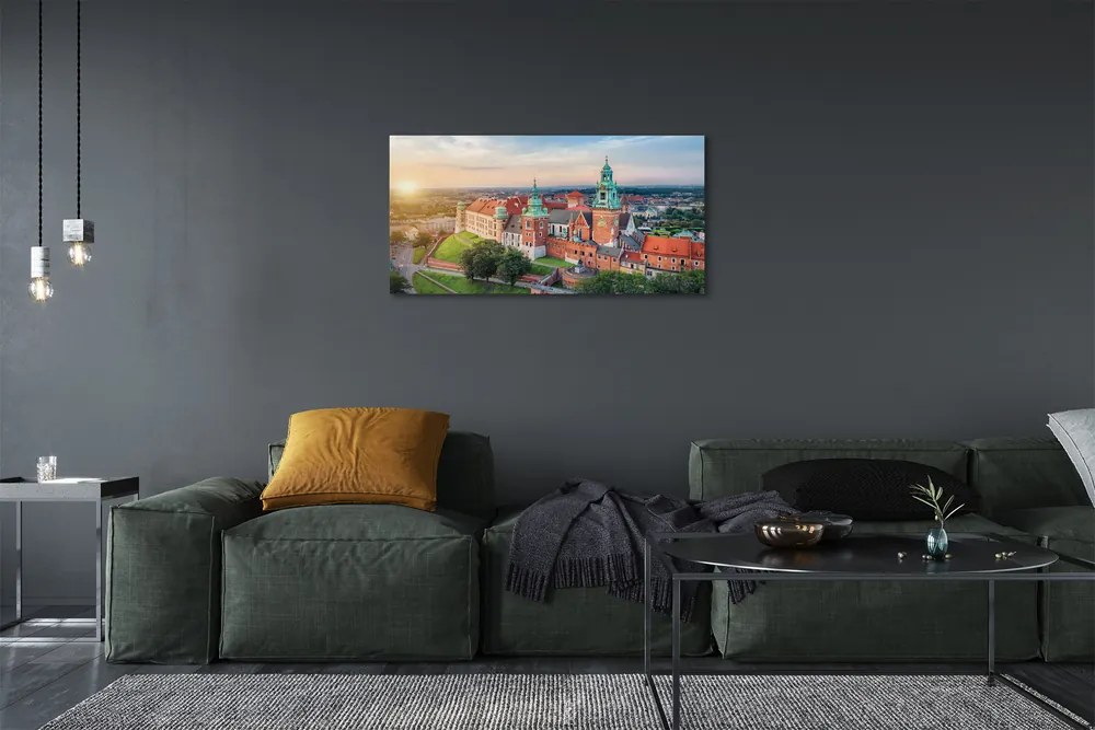 Obraz na plátne Krakow castle panorama svitania 120x60 cm