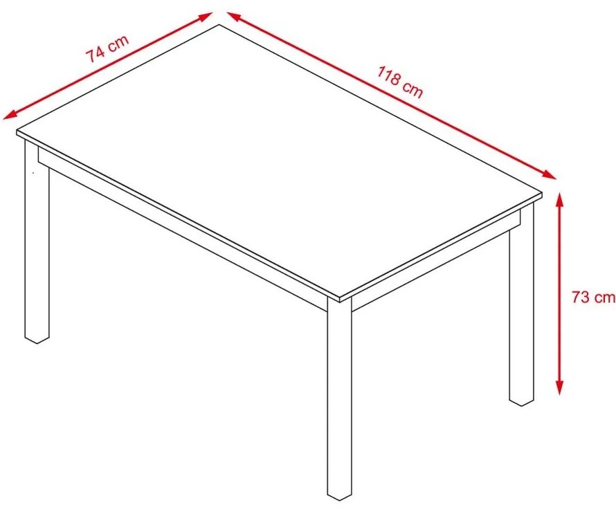 Jedálenský set 4x stolička + stôl Catini KAMPALI - Biela