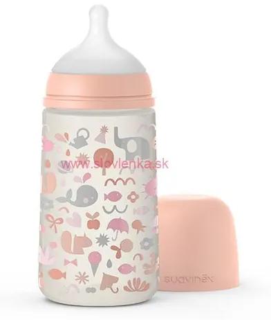 SUAVINEX - dojčenská fľaša 270 ml M MEMORIES - ružová