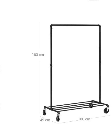 Mobilný stojanový vešiak LINEA čierny