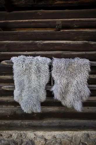 Luxusná ovčia  kožušina švédska ovca sivá