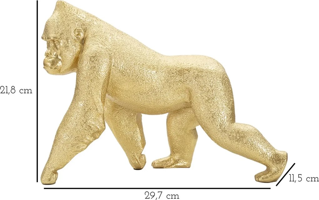Dekoratívna soška Gorilla Front zlatá