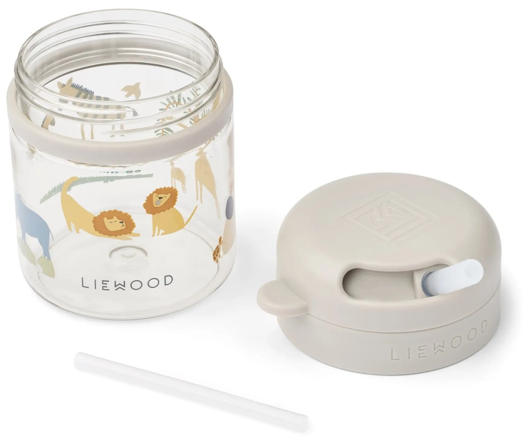LIEWOOD Detská fľaša so slamkou Pavia All Together Sandy 280 ml