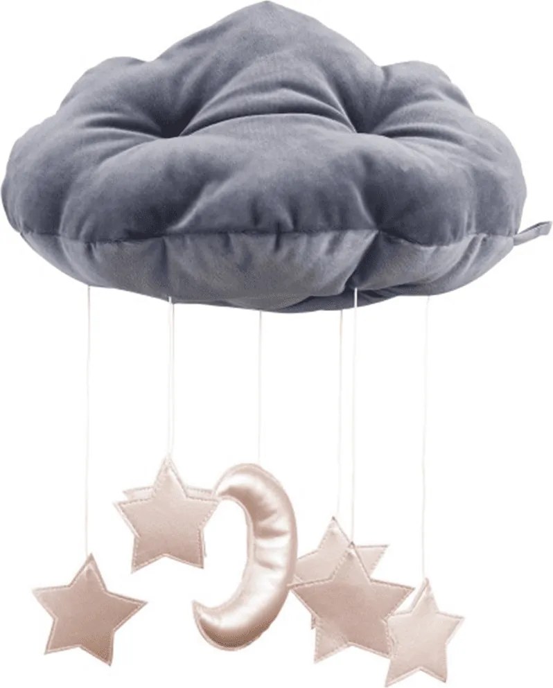 Dekoratívny obláčik grafitová s ružovou 26x37x44cm