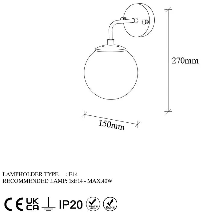 Nástenné svietidlo v zlatej farbe Horn – Opviq lights