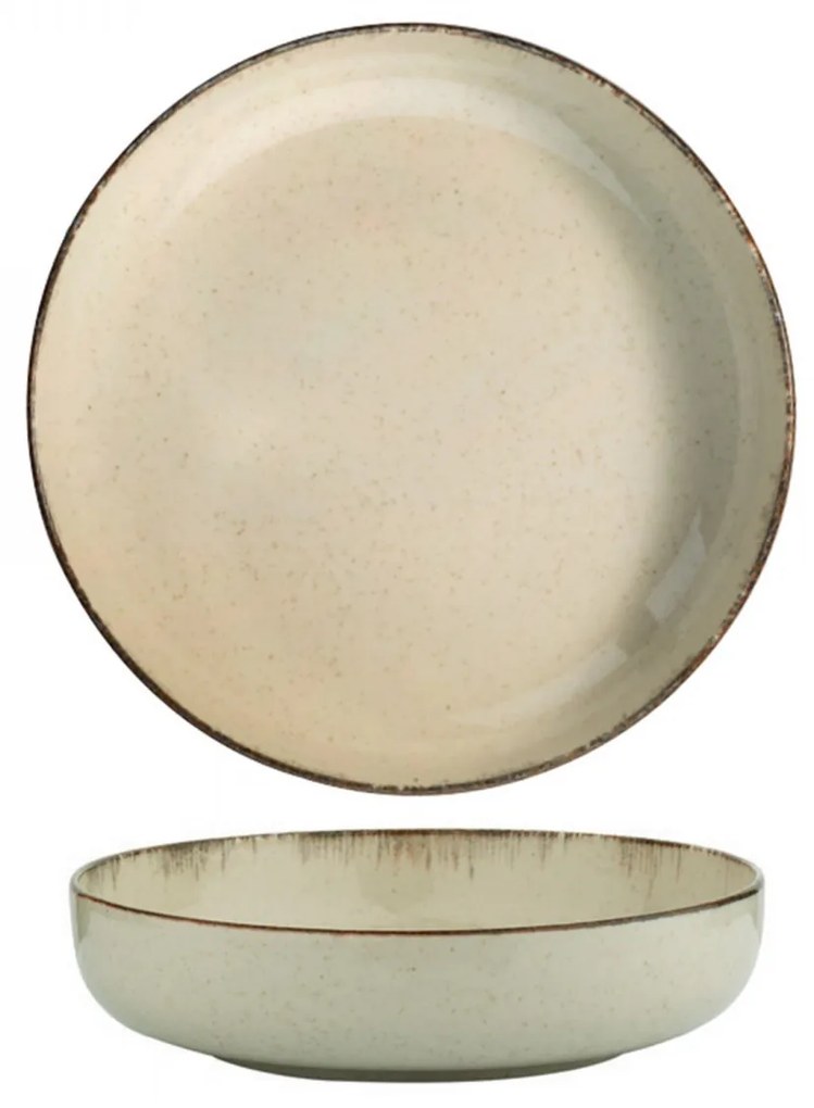 Porcelánová súprava 24 ks tanierov škoricová béžová