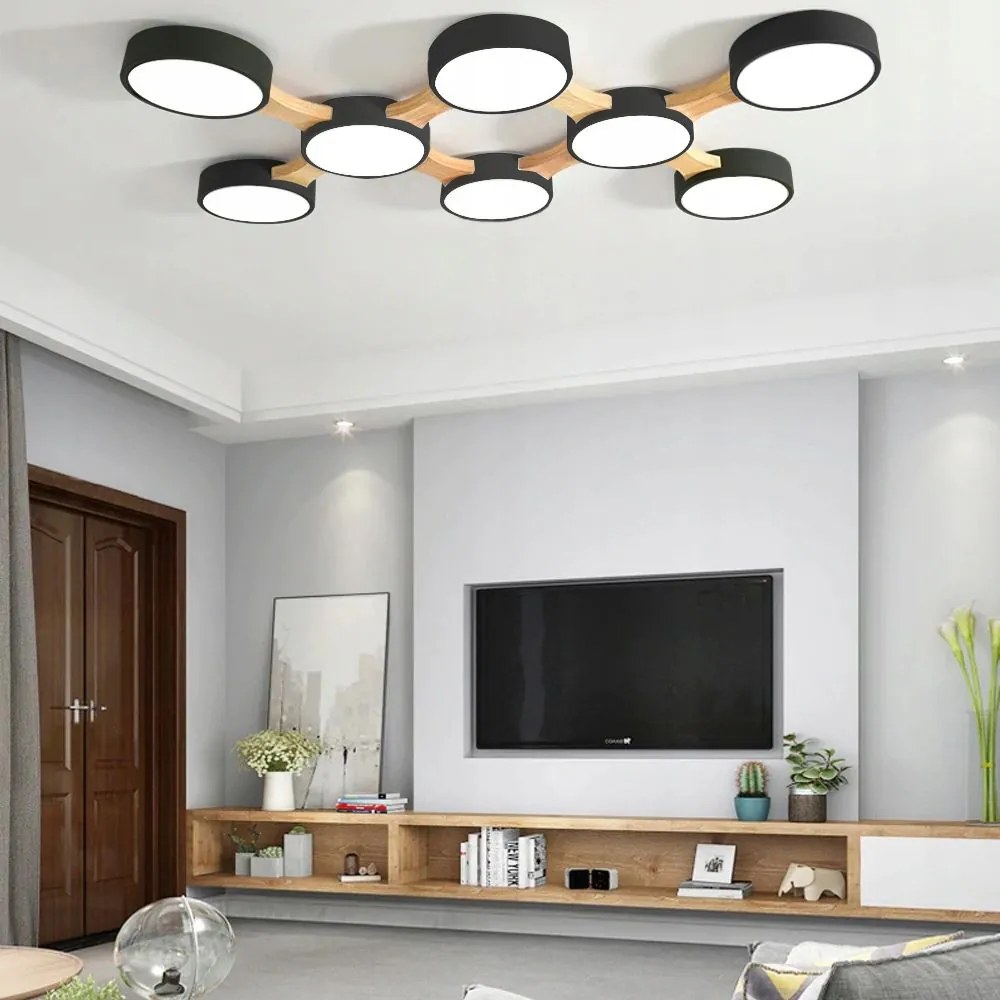 Toolight - LED stropné svietidlo APP525-8C, čierna-hnedá, OSW-08467