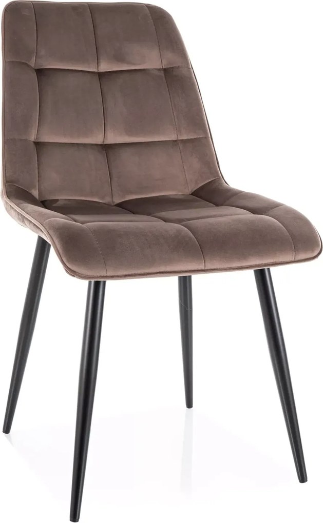 SI Elegantná zamatová stolička kapučín
