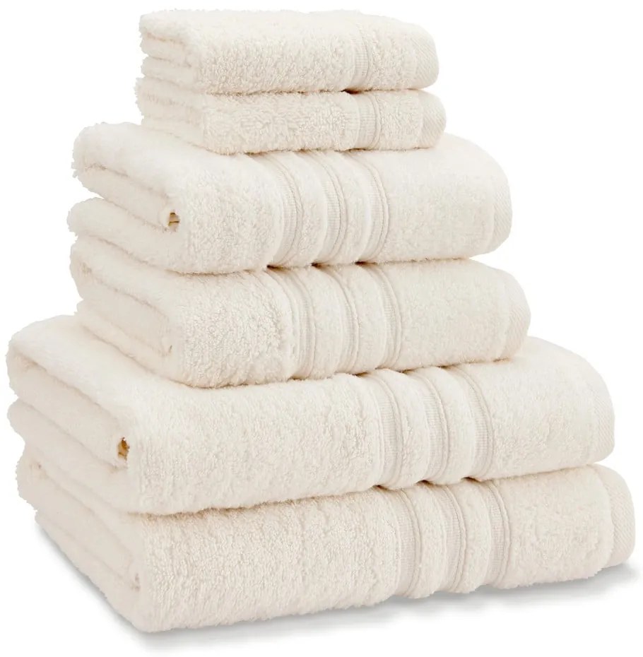 Krémové froté bavlnené uteráky a osušky v súprave 6 ks Zero Twist – Catherine Lansfield